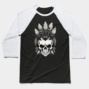 skull with feathers Baseball T-Shirt